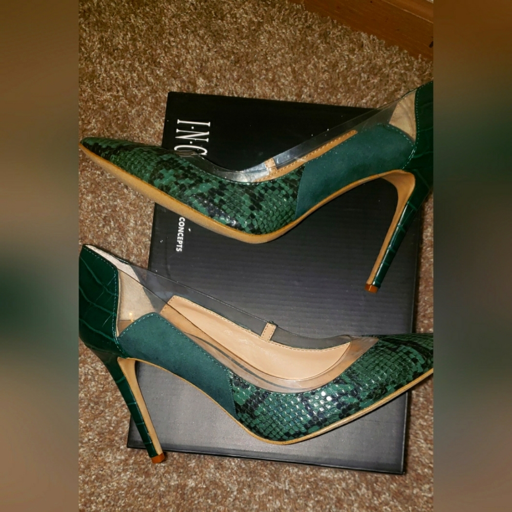 I.N.C International Concepts Heels, Green Snake, Size 9.5,Neverworn